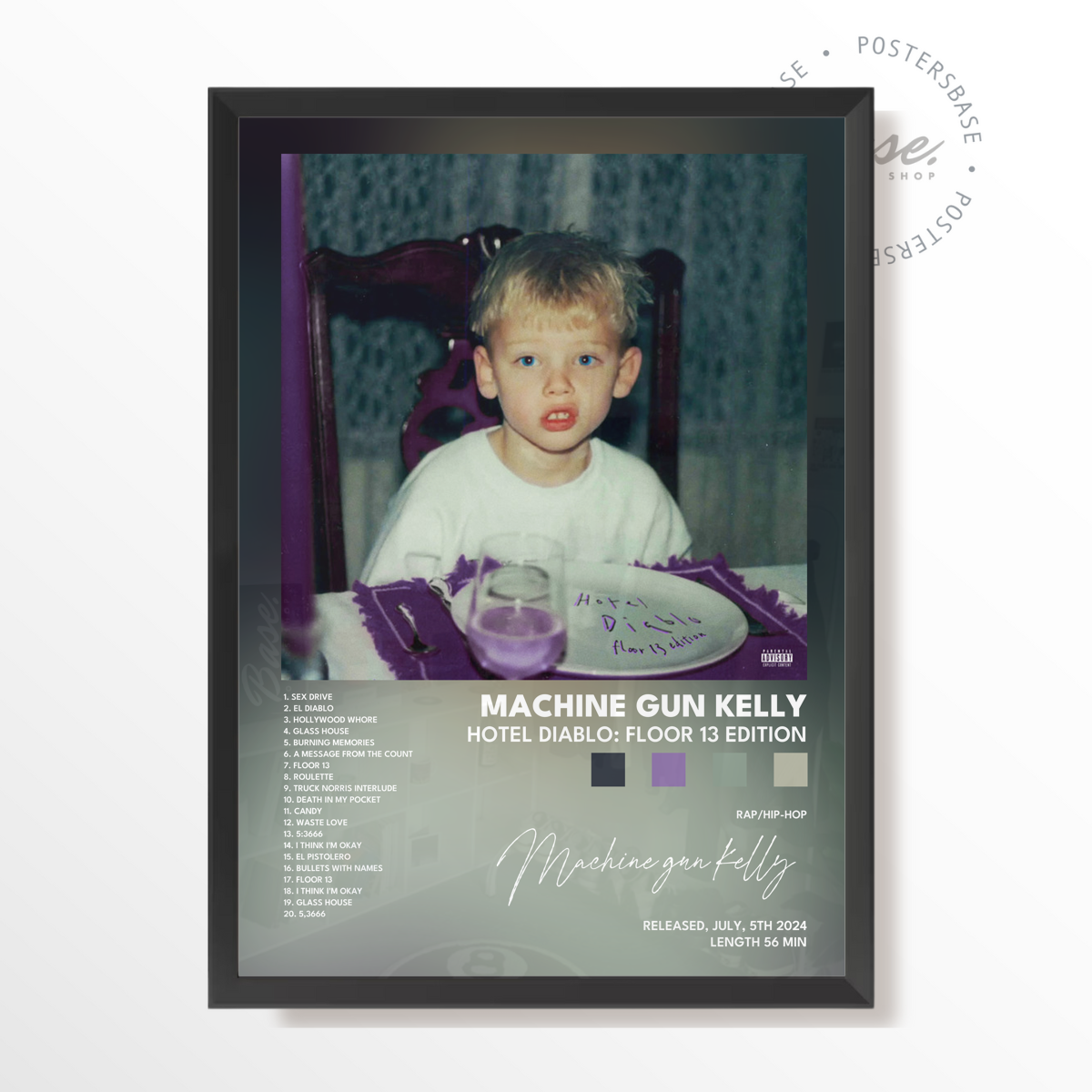 wp-image71327012880728.png machine gun kelly Hotel Diablo Floor 13 Edition poster – Image 1