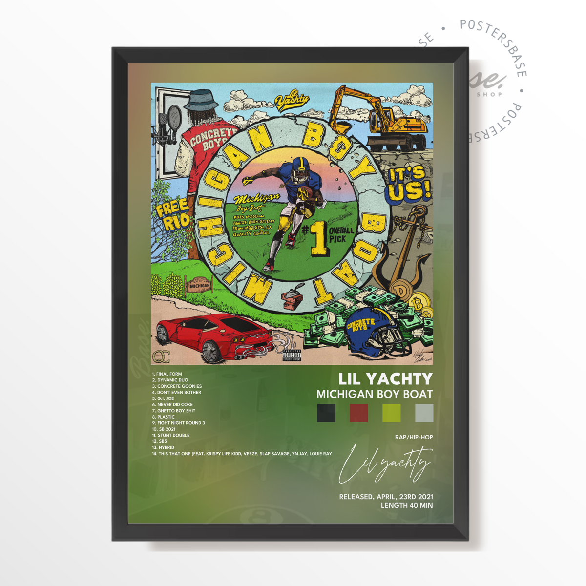 wp-image71327562826072.png lil yachty Michigan Boy Boat poster – Image 1